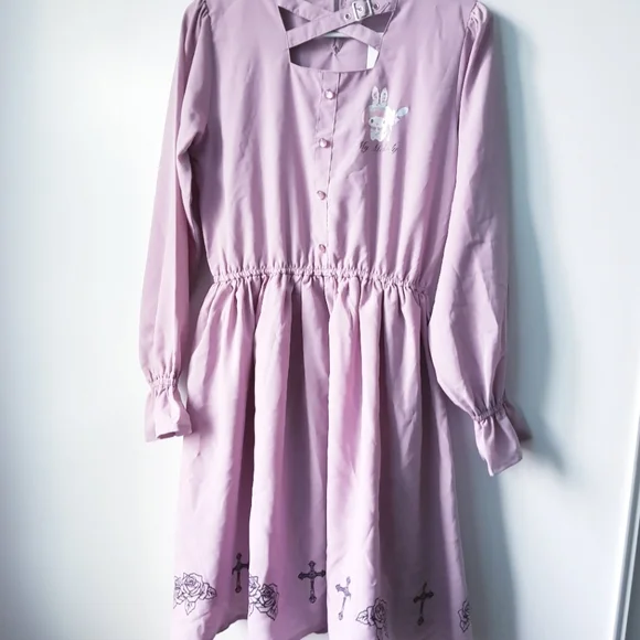 Sanrio Dresses | Nwt Liz Lisa My Melody Lizmelo Hello Kitty Collaboration Long Sleeve Pink Dress | Color: Blue/Pink | Size: S | Pm-22025008's Closet